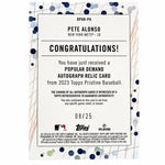 2023 Topps Pristine Pete Alonso Game-Used Patch Auto "Popular Demand" /25
