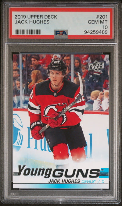 2019 Upper Deck Young Guns Jack Hughes #201 PSA 10