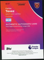 2026 Topps Chrome Premier League CA-CT Carlos Tevez Purple Auto /75
