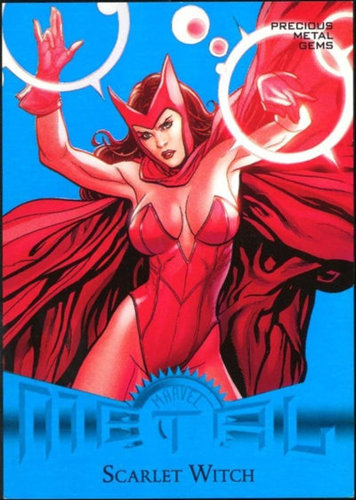 2023 Skybox Metal Universe Marvel  R-1 Scarlet Witch Precious Metal Gems Blue /50