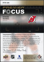 2023 Upper Deck Premier Focus Simon Nemec Patch Auto /49
