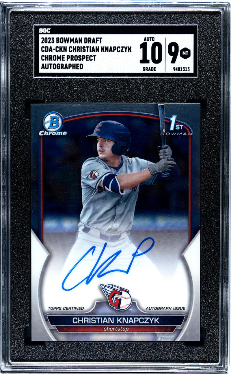 2023 Bowman Draft Chrome Auto Christian Knapczyk #CDA-CKN SGC 9 Auto 10