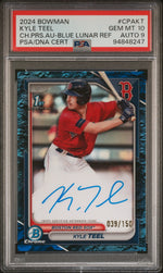 2024 Bowman Chrome Lunar Kyle Teel #CPAKT RC Auto /150 PSA 10 Auto 9