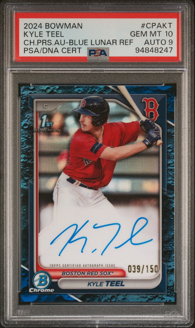 2024 Bowman Chrome Lunar Kyle Teel #CPAKT RC Auto /150 PSA 10 Auto 9