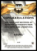 2019 Topps WWE Undisputed A-ST Sting Legends /199 Auto