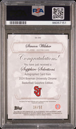 2023 Bowman University Chrome Sapphire Sapphire Selections Autographs Simeon Wilcher #SASW /50 PSA 9
