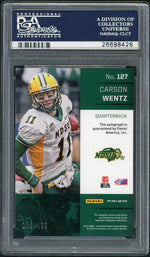 2016 Panini Prizm Draft Picks Autograph Camo Prizm Carson Wentz #127 /199 PSA 10