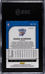 2019-20 Panini Hoops Premium Stock Purple Disco Prizm Dennis Schroder #133 SGC 9.5