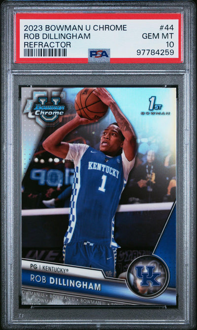 2023 Bowman University Chrome Refractor Rob Dillingham #44 PSA 10