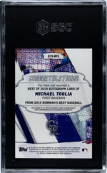 2019 Bowman's Best #B19-MTO Michael Toglia Best Of '19 Auto. Gold Refractor /50 SGC 10