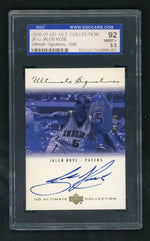 2000 Upper Deck Ultimate Collection JR-G Jalen Rose Ultimate Signatures Gold SGC 92 NM/MT+ Pacers Auto