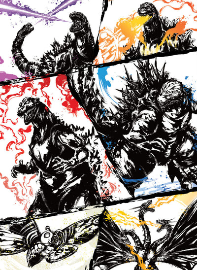 Godzilla Card Game: Sleeve + Card Set - Ink-Brushed Monster Rampage