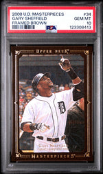 2008 Upper Deck Masterpieces Framed Brown Gary Sheffield #34 PSA 10