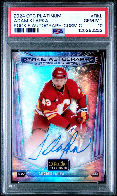 2024 Upper Deck O-Pee-Chee Platinum Rookie Autographs Cosmic Adam Klapka #RKL /50 PSA 10 125292222
