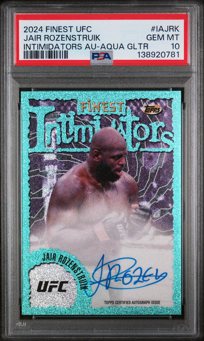2024 Topps Finest UFC Intimidators Autographs Aqua Glitter Jair Rozenstruik #IAJRK PSA 10 138920781