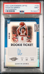 2021 Panini Contenders Optic Autograph Quentin Grimes #132 PSA 9