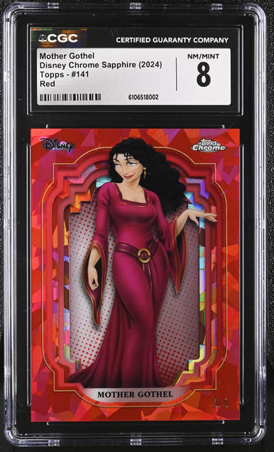 2024 Topps Disney Chrome Sapphire Red Mother Gothel #141 /5 CGC 8