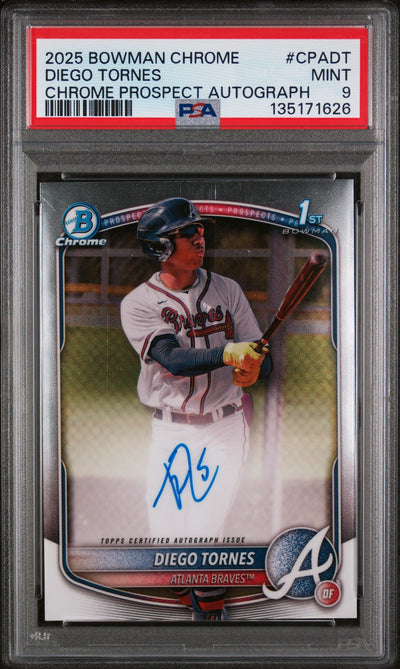 2025 Bowman Chrome Prospect Autograph Diego Tornes #CPADT PSA 9