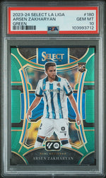2023 Panini Select La Liga Green Arsen Zakharyan #180 /5 PSA 10