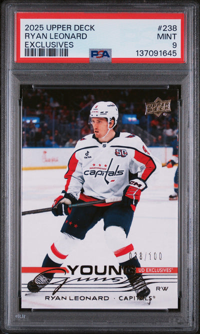 2025 Upper Deck Exclusives Ryan Leonard #238 /100 PSA 9
