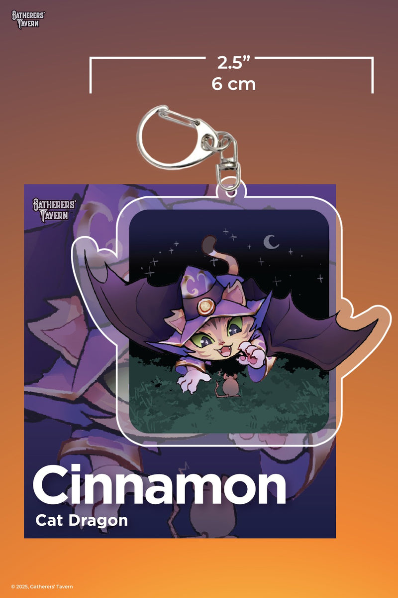 Gatherers' Tavern: Cinnamon Cat - Dragon Keychain