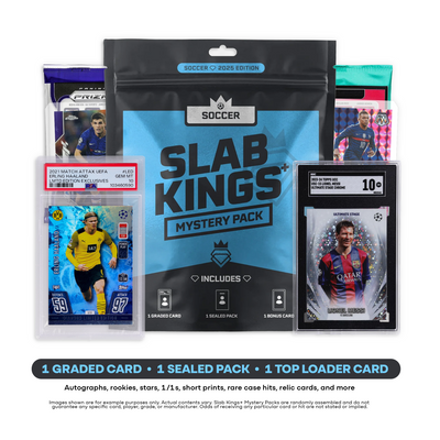 Slab Kings Plus - Soccer Mystery Pack Graded Slab + Sealed Topps/Panini Pack + Bonus Card