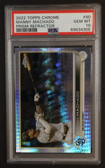 2022 Topps Chrome Prism Refractor Manny Machado #90 PSA 10