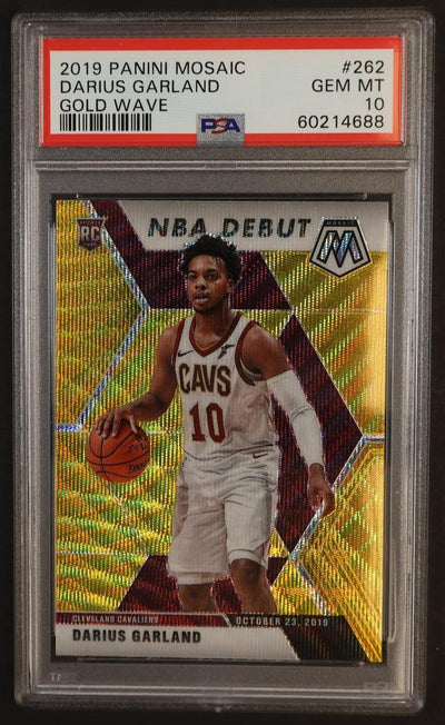 2019 Panini Mosaic Gold Wave Mosaic Darius Garland #262 PSA 10