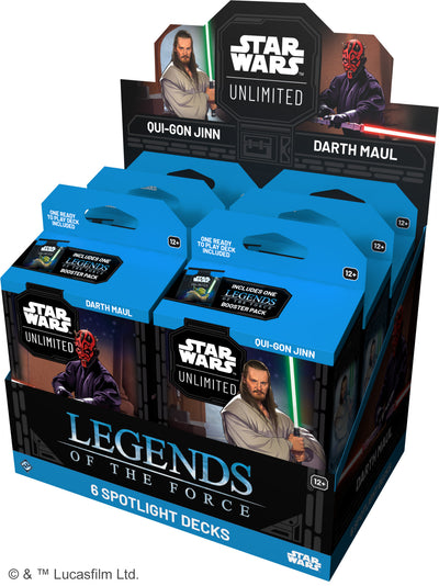 Star Wars: Unlimited - Legends of the Force Spotlight Deck Display (6 decks)