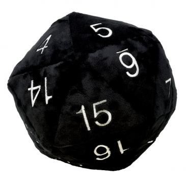 Ultra Pro: Jumbo D20 Plush - Black with Silver Numbers