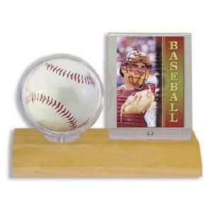 Ultra Pro Display: Ball & Card Holder - Light Wood