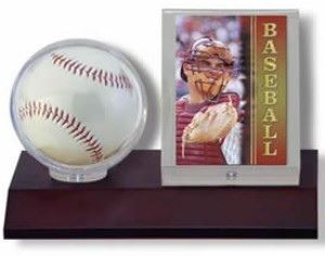 Ultra Pro Display: Ball & Card Holder - Dark Wood