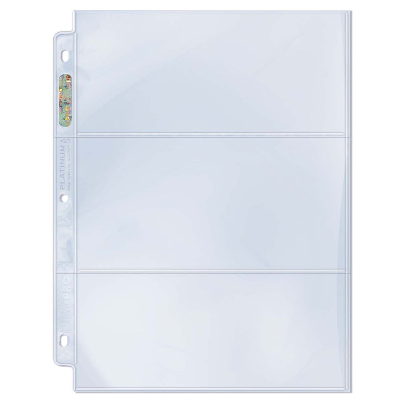 Ultra Pro: 3-Pocket 3.5 x 7.5-Inch Platinum Pages 100CT