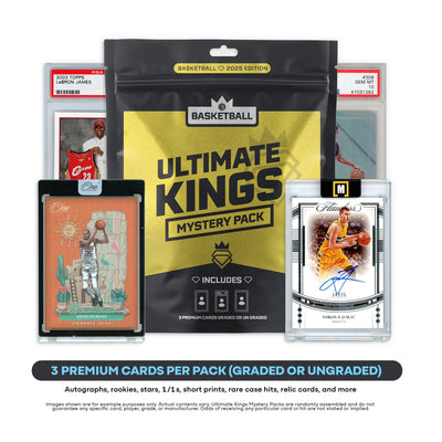 Ultimate Kings - NBA Basketball Mystery Pack (3) Premium Cards Value $250-$2500+