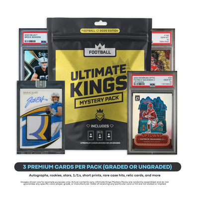 Ultimate Kings - NFL Football Mystery Pack (3) Premium Cards Value $250-$2500+