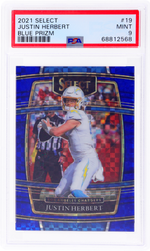 2021 Panini Select Blue Prizm Justin Herbert #19 /199 PSA 9