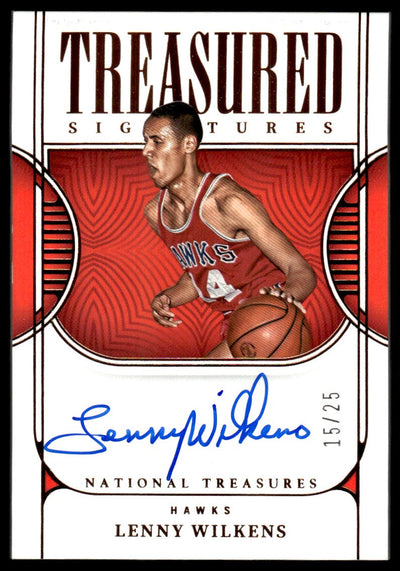 2022 Panini National Treasures Treasured Lenny Wilkens #TS-LWK Auto /25