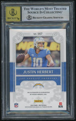 2022 Panini One One Man Show Platinum Justin Herbert #167 Auto 1/2 BGS 9 Auto 10