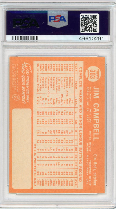 1964 Topps James Campbell #303 PSA 9