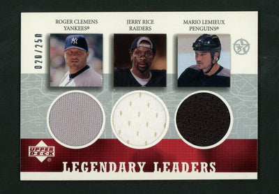2003 Upper Deck Legendary Leaders Roger Clemens Card #RC/JR/ML-L /250