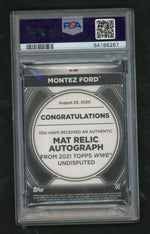 2021 Topps WWE Undisputed M-MF Montez Ford Superstar Mat Relic Gold PSA 8 NM-MT Auto
