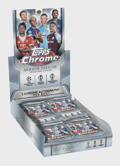 2025-26 Topps UEFA Club Competitions Chrome Soccer Hobby Box